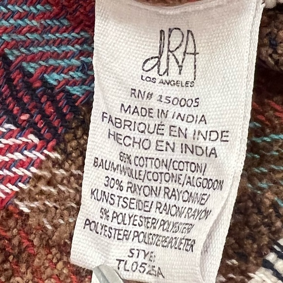 dRA Kelsey Plaid Fringe Ruffle Top Medium - Picture 9 of 9